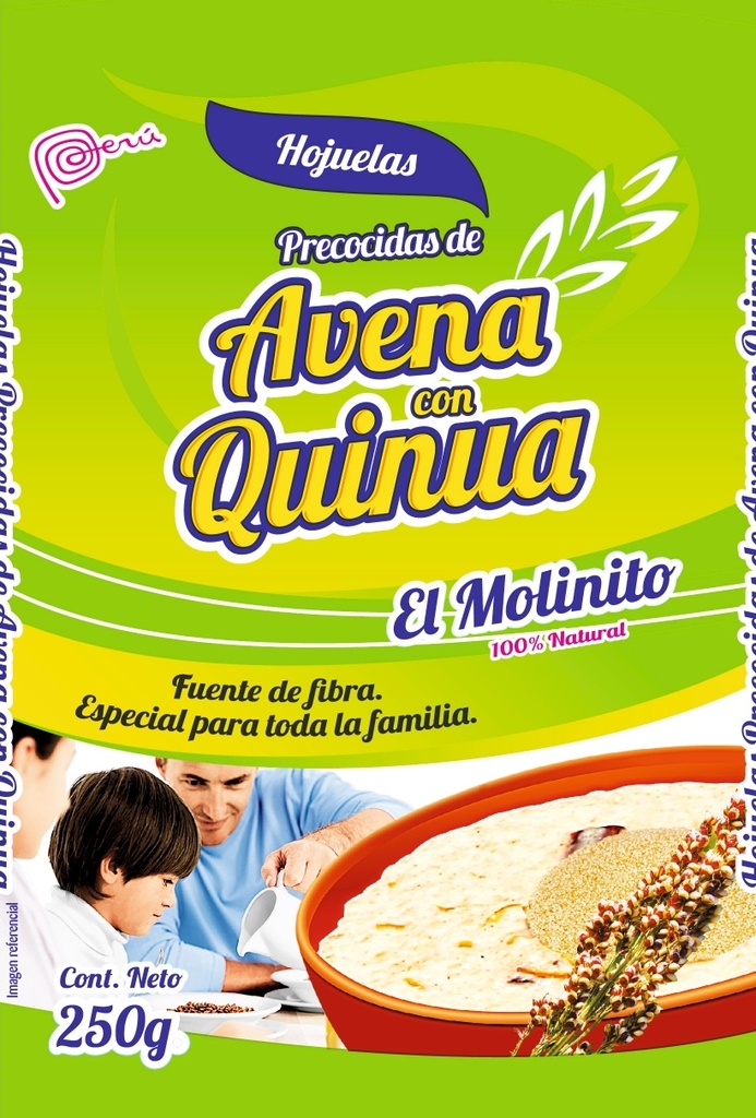 HOJUELAS PRECOCIDAS DE AVENA CON QUINUA EL MOLINITO 100% NATURAL