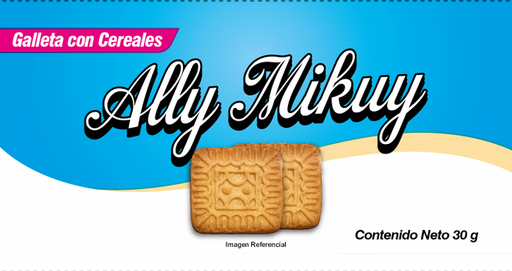GALLETA CON CEREALES X 0.030 KG - CAJA X 180 UNIDADES - MARCA: ALLY MIKUY